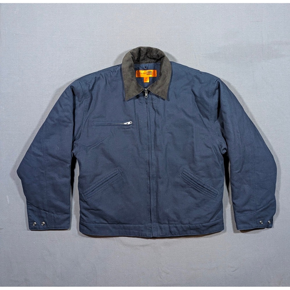 Cornerstone Port Authority Mens Duck Cloth Work Jacket Corduroy Collar NWT Small